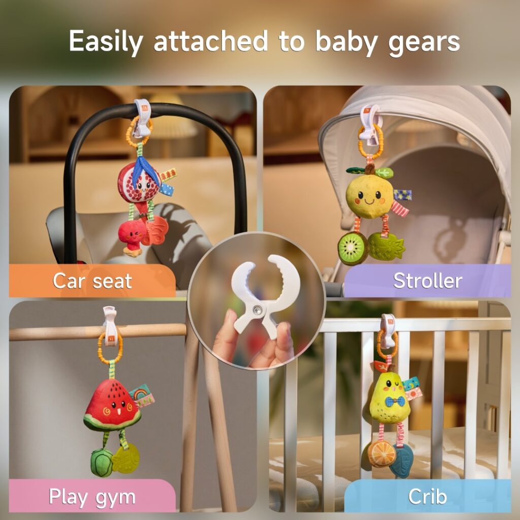 Tumama Kids - Fruit Hanging Rattle Set - With Clips
