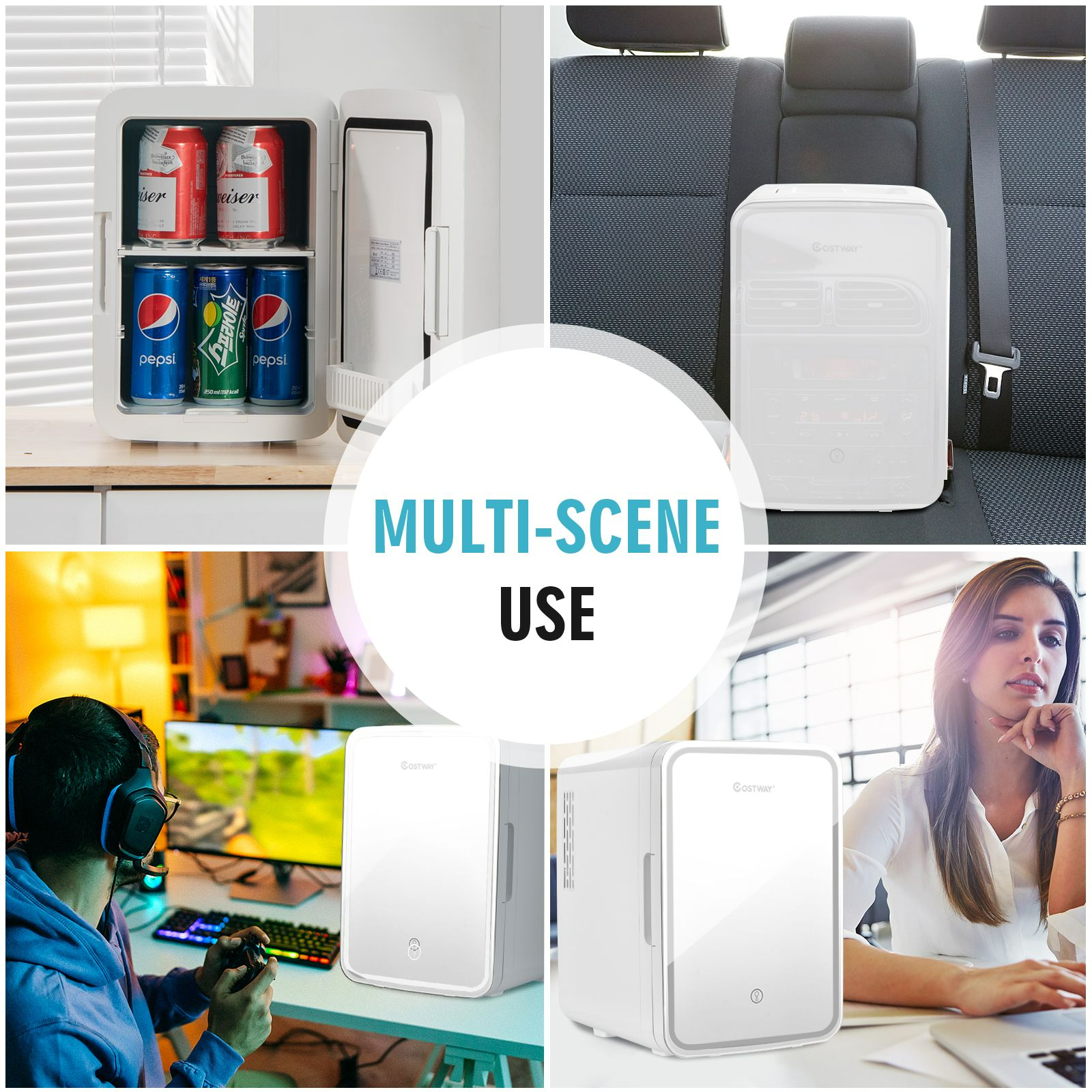 4L Mini Fridge with Dimmable LED Mirror – Portable Cooler & Warmer for Cosmetics, Food - Medaid International