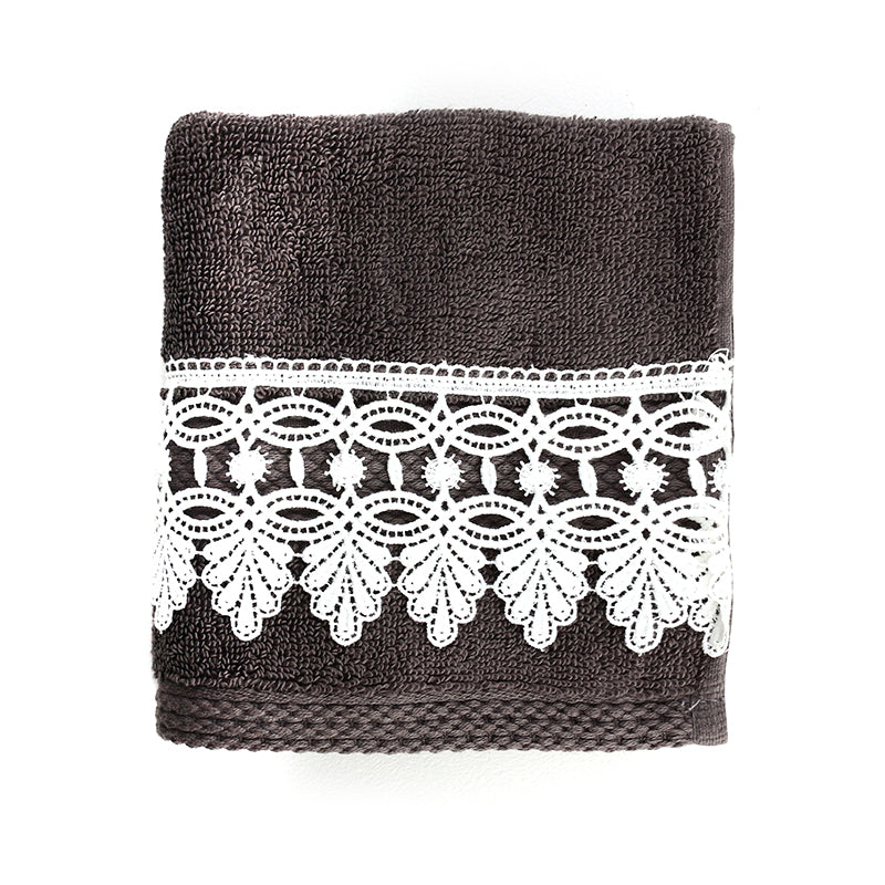 33 CM X 33 CM Cannon Egyptian Cotton Guest Towel Ultra Soft Luxury Décor Sheer Lace Absorbent Towel Washing Drying Dishes and Household 1 Piece Gray - Image 4