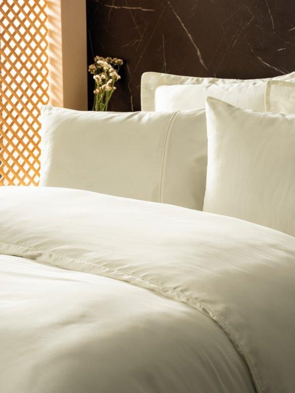Silk Cotton DOUBLE Duvet Cover Set Ecru  800TC