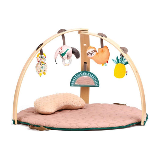 Ldui Elegant Wooden Activity Gym & Soft Sensory Playmat
