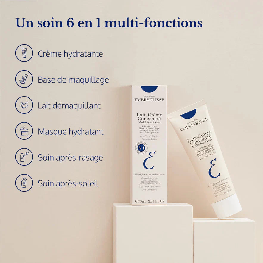 Embryolisse Lait-Crème Concentré, Multifunction Daily Moisturizer, Primer, and Makeup Remover, for All Skin Types