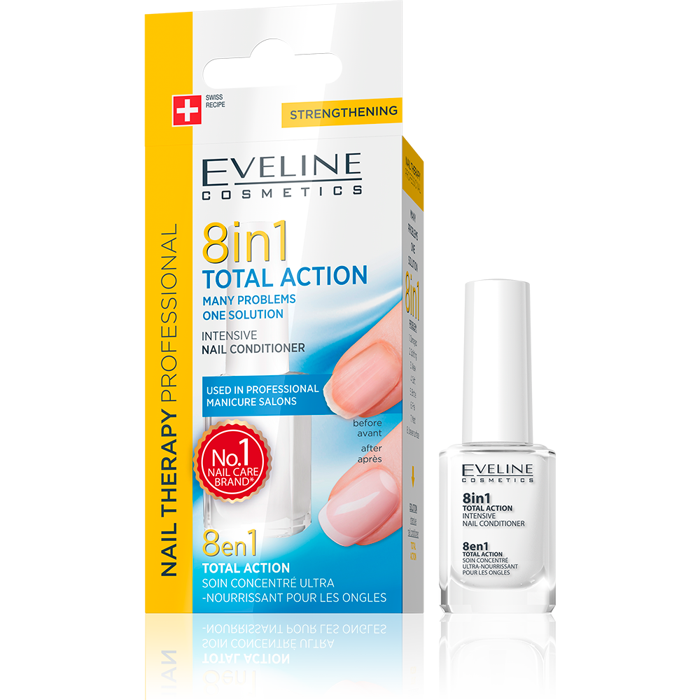 Eveline Nail Therapy Total Action 8 In 1 Intensive Nail Conditioner- 12 ml [IMPORTED] - Medaid International
