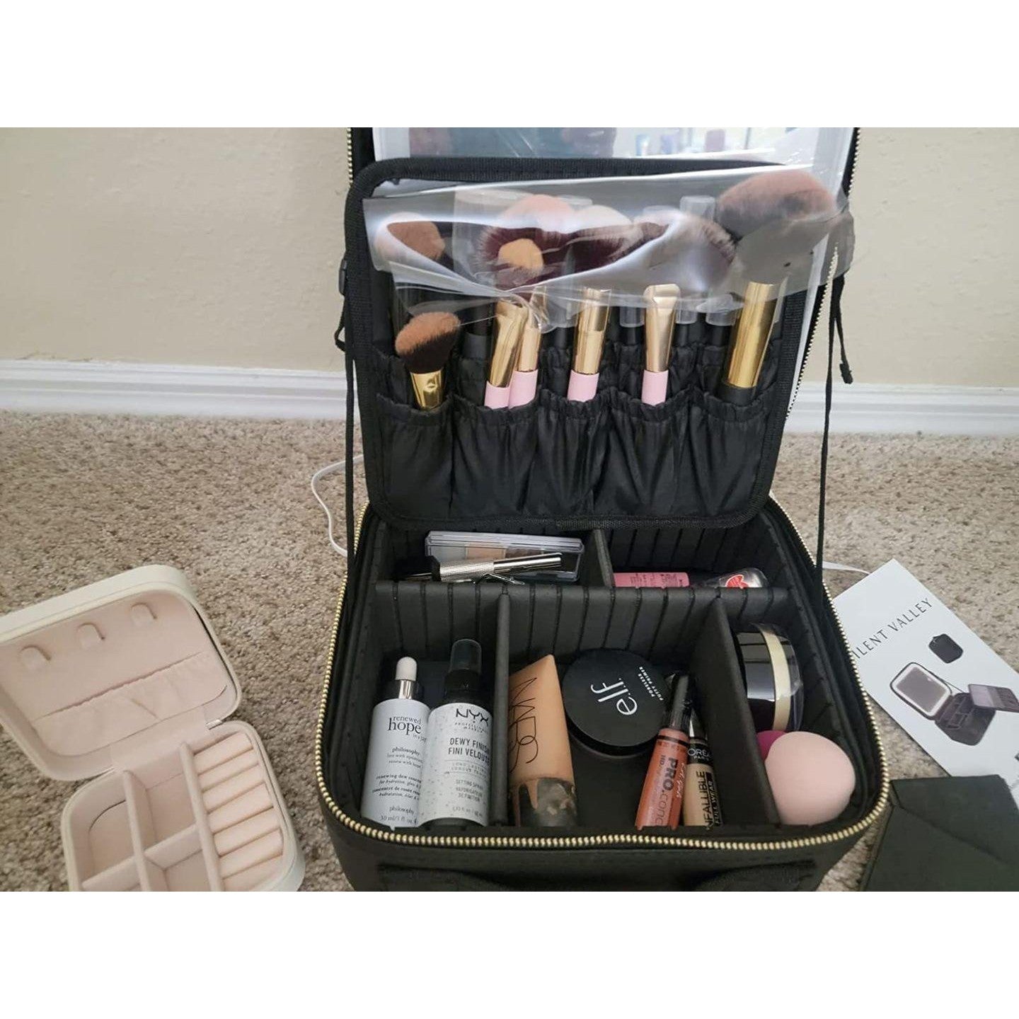 Makeup Bag with LED Mirror