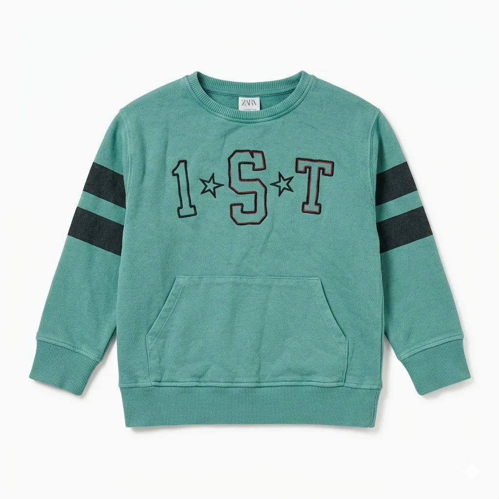 Zara Boy's Green & Grey Striped Sleeves Blouse | Zara In Lebanon