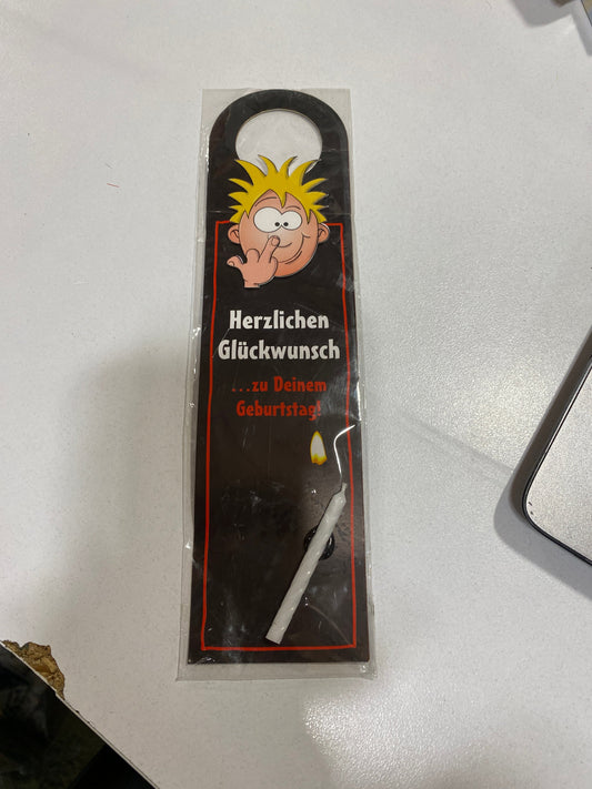 SD German Birthday Door Hanger With Candle | SD In Lebanon