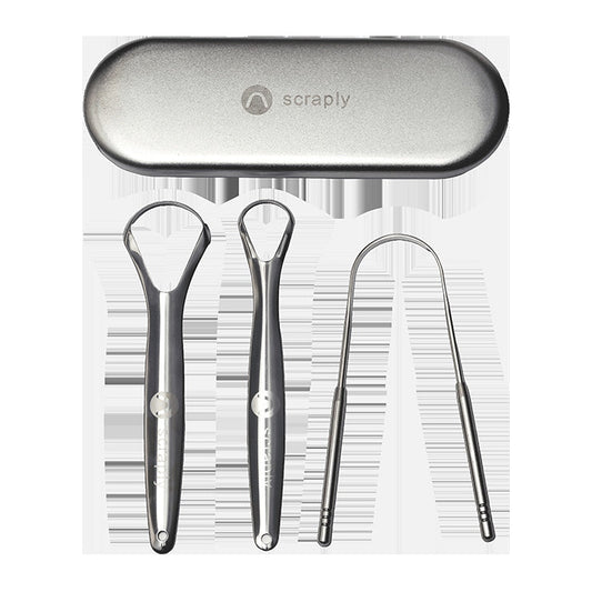 Tongue Scraper Set Stainless Steel