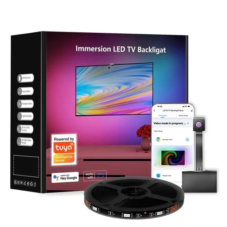 Atmosphere Led Strip TV Background Lights RGBIC WIFI Smart شريط إضاءة LED ذكي لخلفية التلفزيون