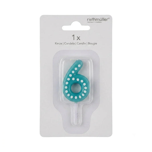 Riethmuller Number 6 Birthday Blue Candle | Riethmuller In Lebanon