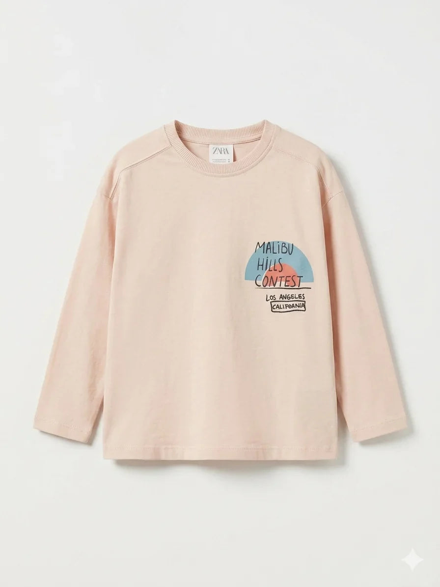 Zara Girl's Light Pink Printed Blouse | Zara In Lebanon