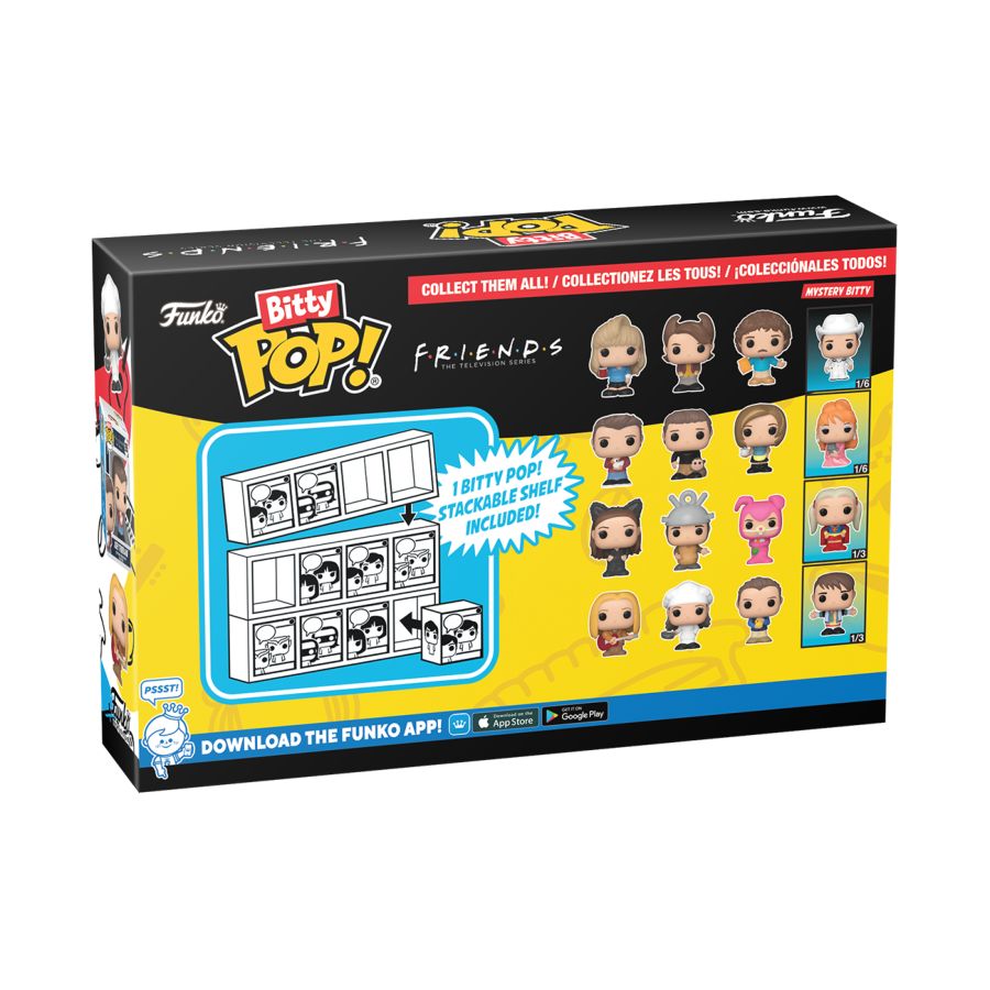 Funko Bitty POP! FRIENDS 4 Figure Pack Includes Phoebe Buffay, Monica Geller, Chandler Bing, and a Mystery FRIENDS Bitty Pop! - Medaid International
