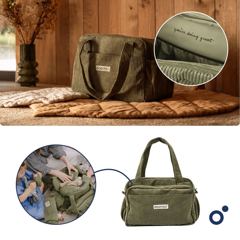 Doomoo - Fluffy Diapering Bag - Corduory Kaki - NEW!!