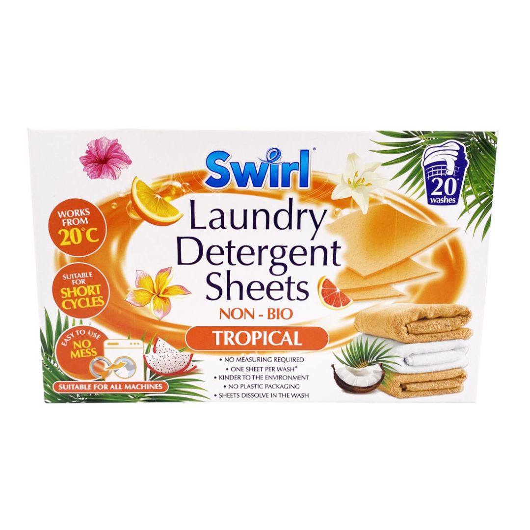 SWIRL LAUNDRY DETERGENT SHEETS TROPICAL - 20 pk - Medaid International