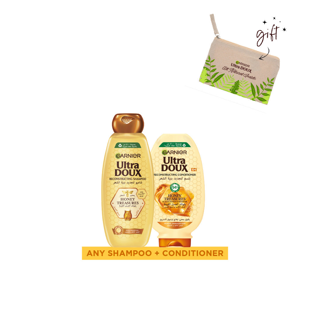 Garnier Ultra Doux Honey or Black Bundle + Free Pouch - Medaid International