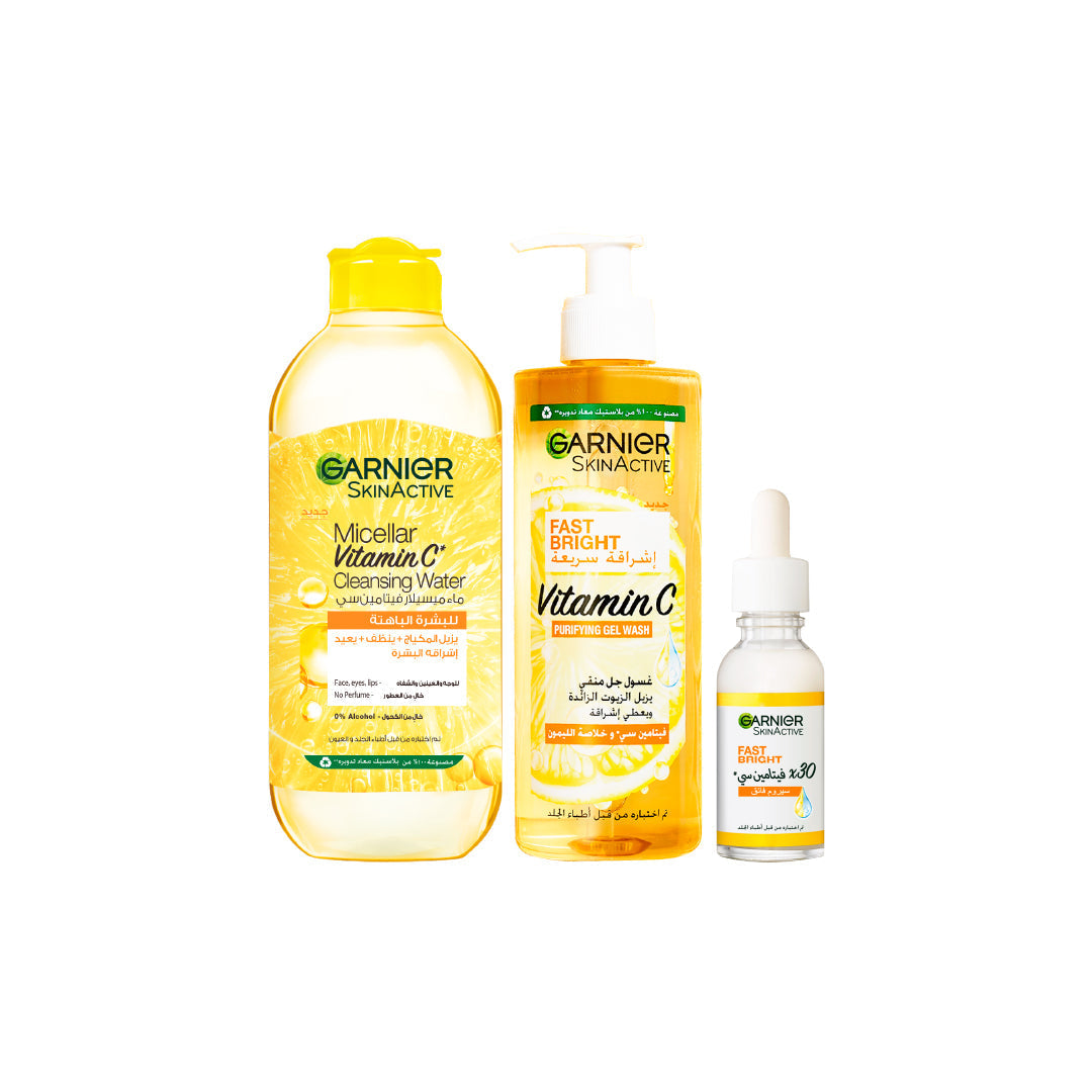 Garnier Vitamin C Face Wash, Serum & Micellar Bundle At 25% Off - Medaid International