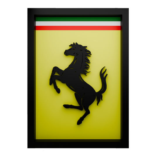 The Prancing Horse Frame WIth 3D-printed Logo