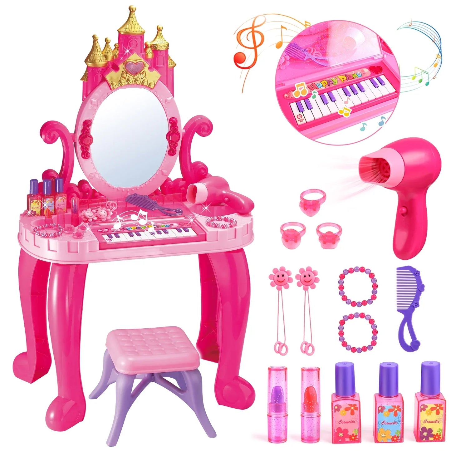 (Net)Children's Piano, Vanity Table & Vanity Castle Sound & Light Lebanon