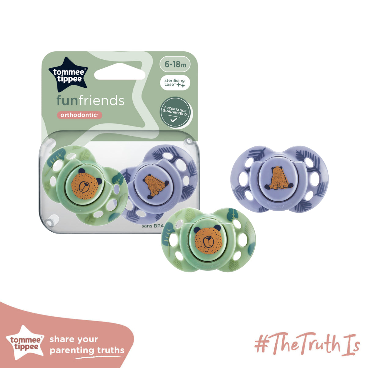 Tommee Tippee - Fun Style Soothers - 6-18m - 2pcs