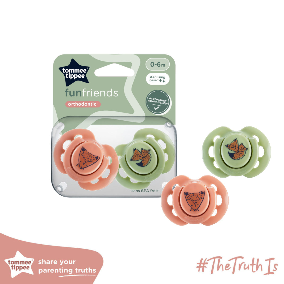 Tommee Tippee - Style Soothers - 0-6m - 2pcs