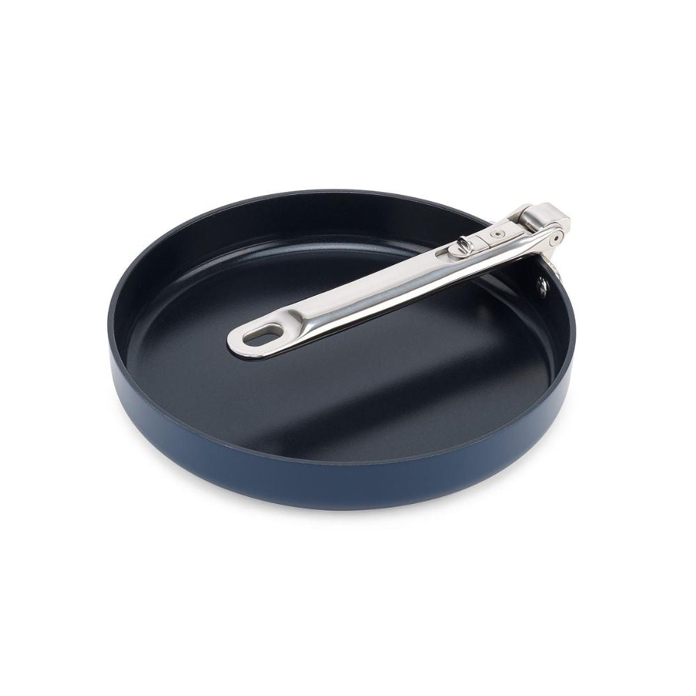 Space Folding Handle Ceramic Non-stick Blue Frying Pan - Medaid International