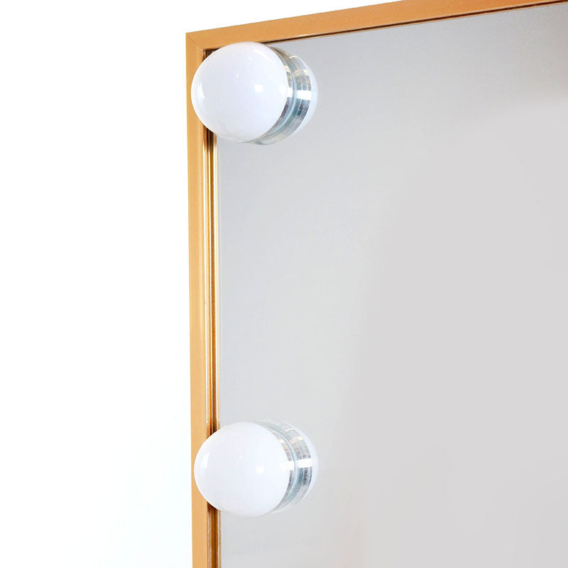 170 CM, Modern Mirror with LED Bulbs and Smart Touch Control, Wall Mounted Mirror with Gold Metal Frame for Bedroom, Living Room - Medaid International