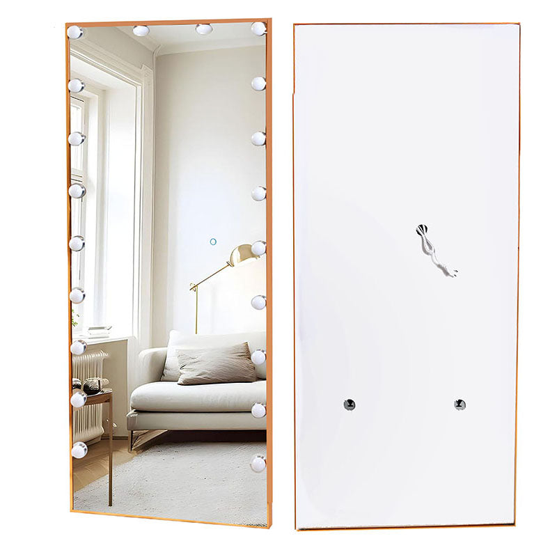 170 CM, Modern Mirror with LED Bulbs and Smart Touch Control, Wall Mounted Mirror with Gold Metal Frame for Bedroom, Living Room - Medaid International