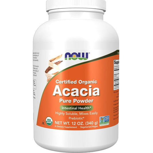 NOW Foods Supplements, Acacia Pure Powder, Certified Organic, Highly Soluble, Mixes Easily, Intestinal Health*, 12-Ounce - Medaid International