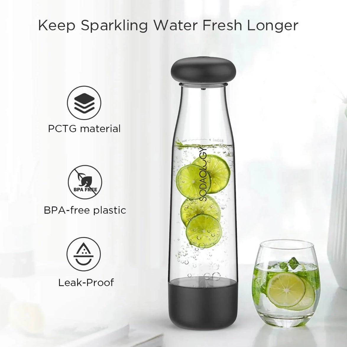 Sodaology Sparkling Water & Soda Maker Bundle With Two Bottles - Medaid International