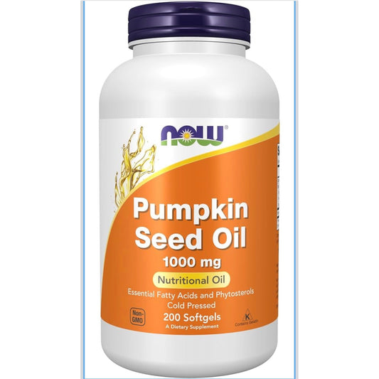 NOW Supplements, Pumpkin Seed Oil 1000 mg with Essential Fatty Acids and Phytosterols, Cold Pressed, 200 Softgels