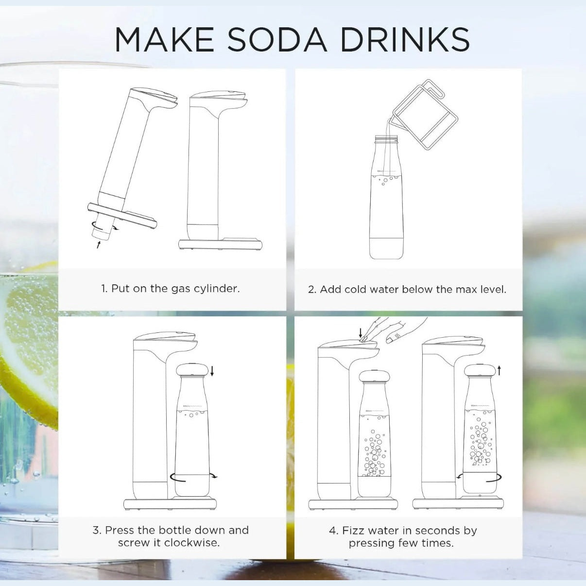 Sodaology Sparkling Water & Soda Maker Bundle With Two Bottles - Medaid International