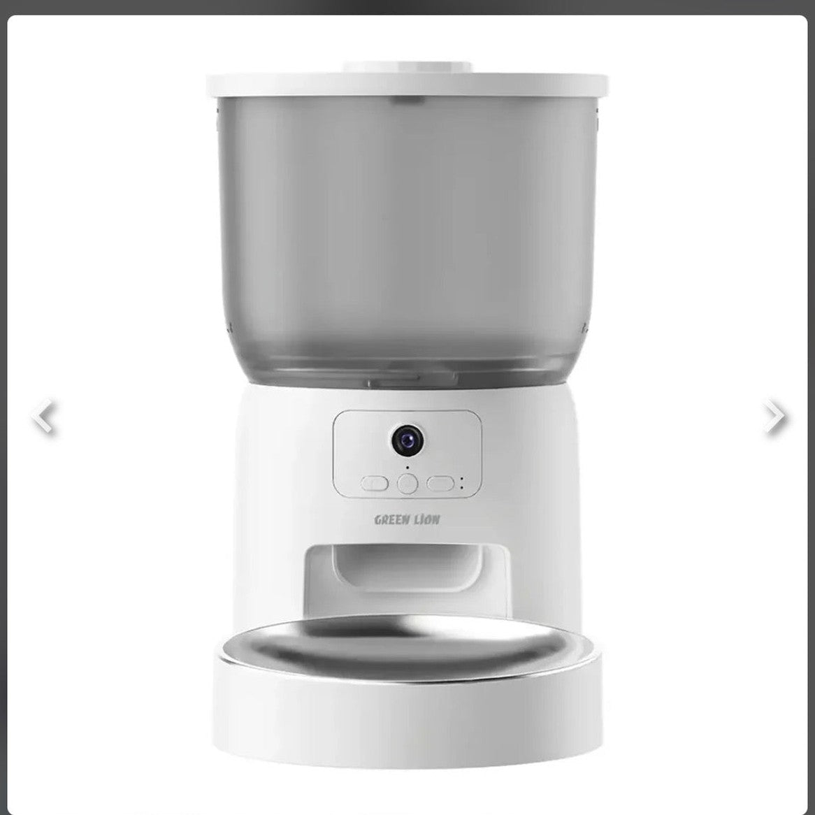 Green Lion Smart Pet Feeder with Stainless Steel Bowl - white