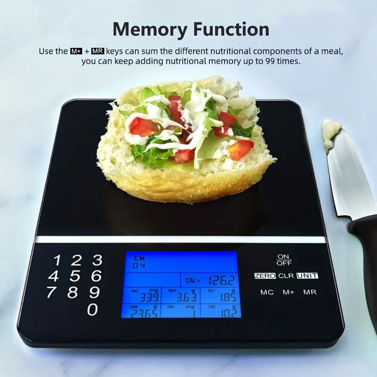 Smartek™ Nutritional Food Scale With 999 Food Codes ميزان غذائي  بـ 999 كود غذائي