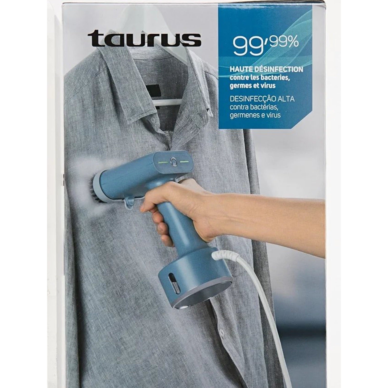 Taurus Sliding Care Compact steam iron, vertical, 1600 W, stainless steel, blue - Medaid International