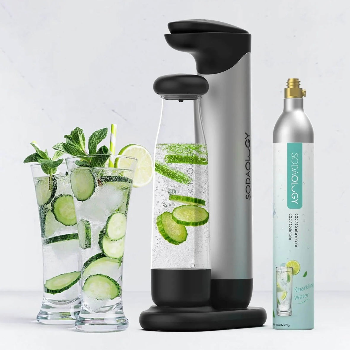 Sodaology Sparkling Water & Soda Maker Bundle With Two Bottles - Medaid International