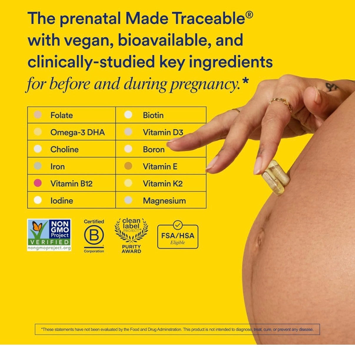 Ritual Essential for Women Prenatal Multivitamin: Folate & Choline for Neural Tube Support, Omega-3 DHA for Fetal Brain Development, Iron, Calcium-Helper D3 & K2, Non-GMO, Vegan, Citrus, 30 Days - Medaid International