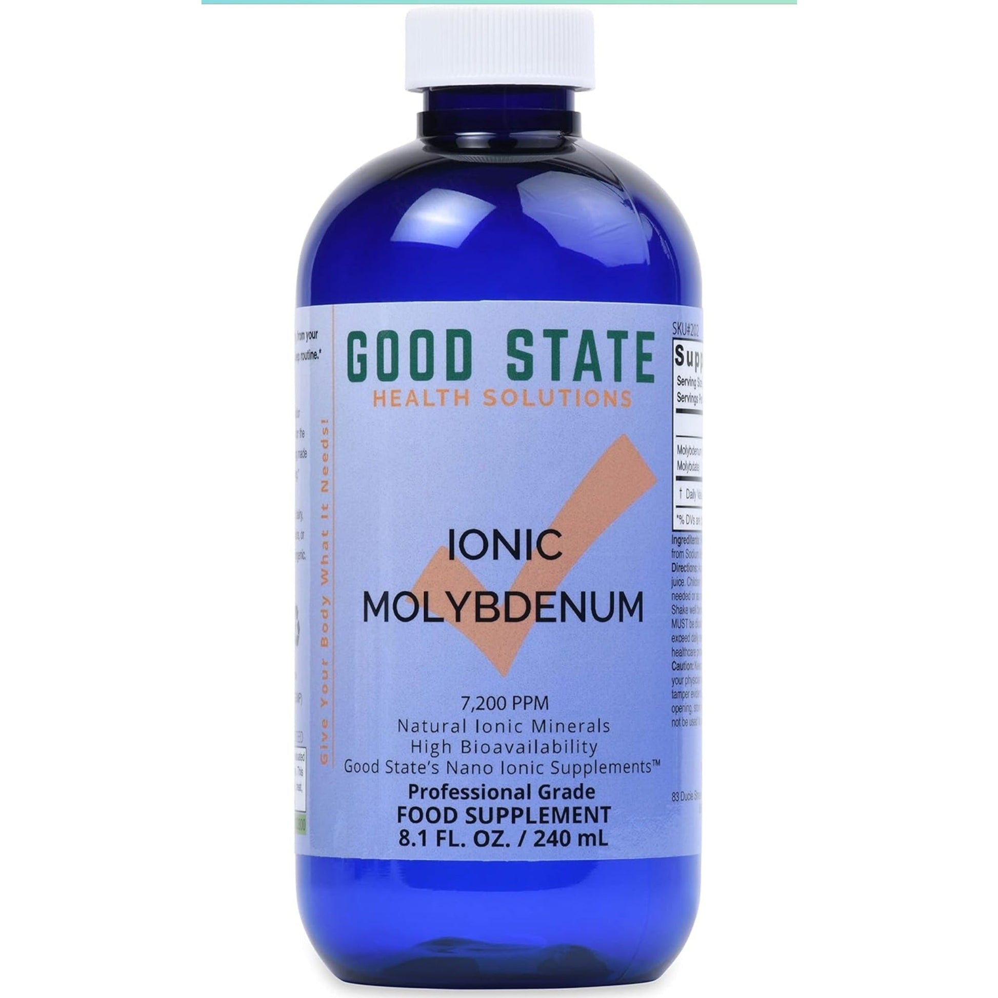 Good State Liquid Ionic Molybdenum (96 servings at 2 mg elemental, plus 2 mg fulvic acid - 8 fl oz) - Medaid International