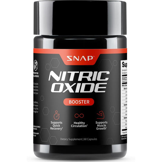 Snap Supplements Nitric Oxide Booster Supplement with L Arginine and L Citrulline Essential Amino Acids and Ginseng Root, Energy, Heart Heal - Medaid International
