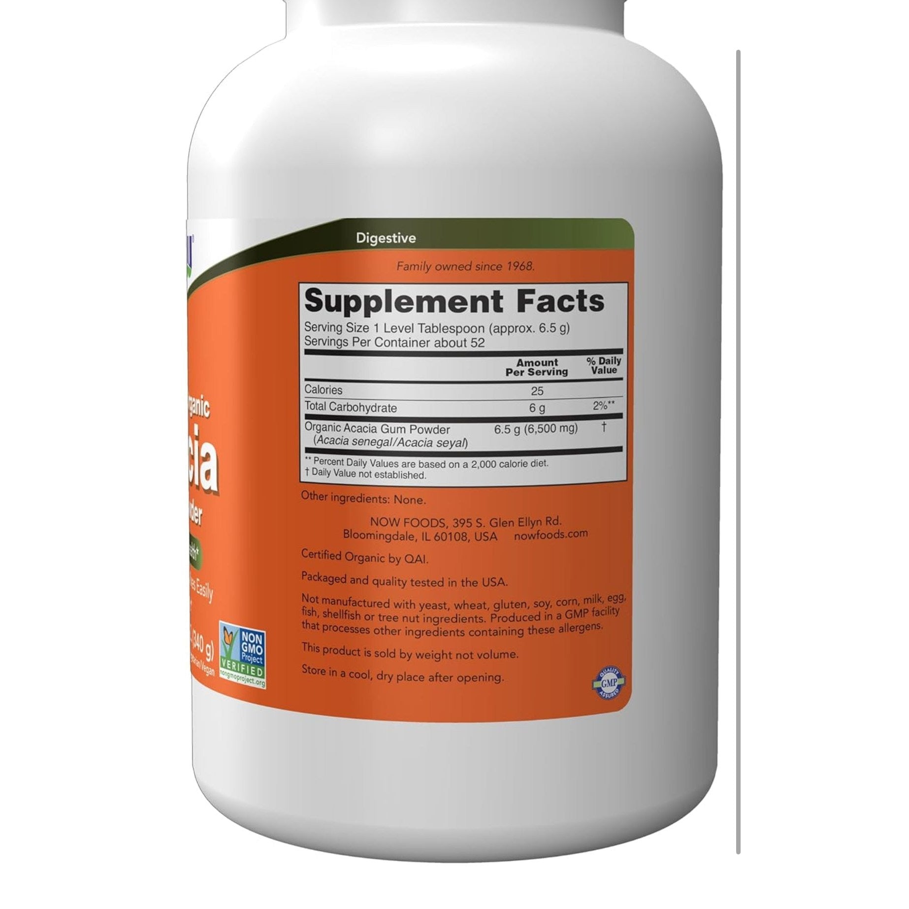 NOW Foods Supplements, Acacia Pure Powder, Certified Organic, Highly Soluble, Mixes Easily, Intestinal Health*, 12-Ounce - Medaid International