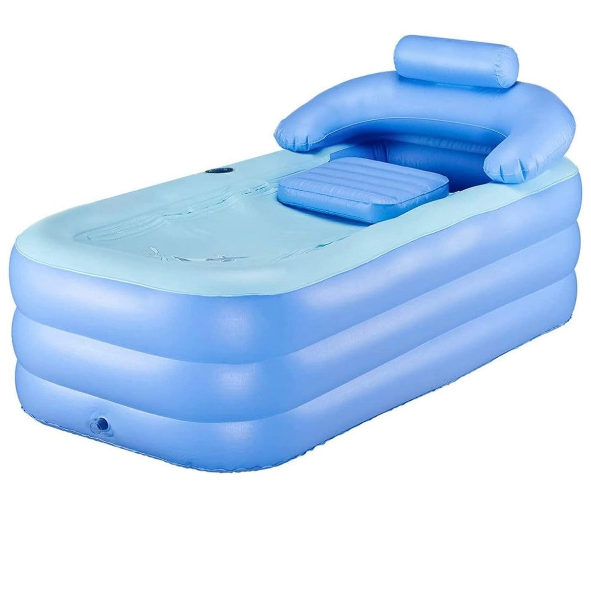 Angju Inflatable Adult Bath Tub, Free-Standing Blow Up Bathtub with Foldable Portable Feature for Adult Spa with Electric Air Pump (High-Density PVC) - Medaid International