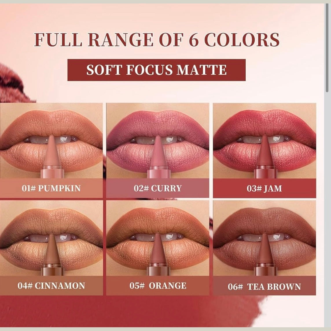 YelaJoy 6 PCS Lip Liner Pencil, Waterproof Matte Lipstick Set, Long Lasting Makeup, Red Smudge Proof Crayon, Dual Use Contour Definer for Daily Wear, Velvet Finish Mouth Cosmetics