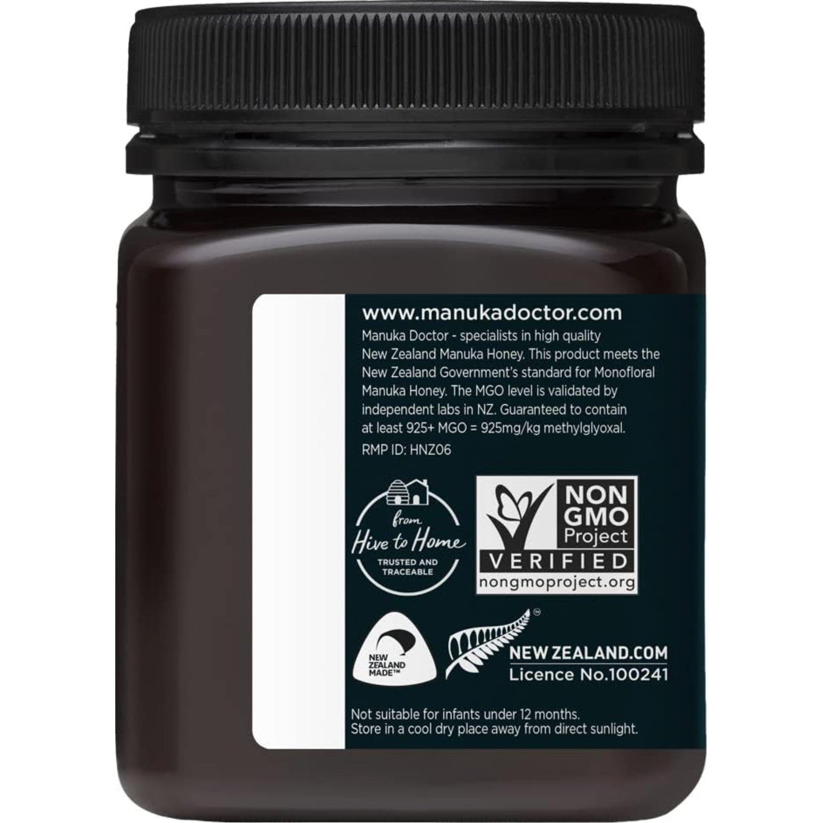 MANUKA DOCTOR - MGO 925+ Manuka Honey Monofloral, 100% Pure New Zealand Honey. Certified. Guaranteed. RAW. Non-GMO (8.75 oz) - Medaid International
