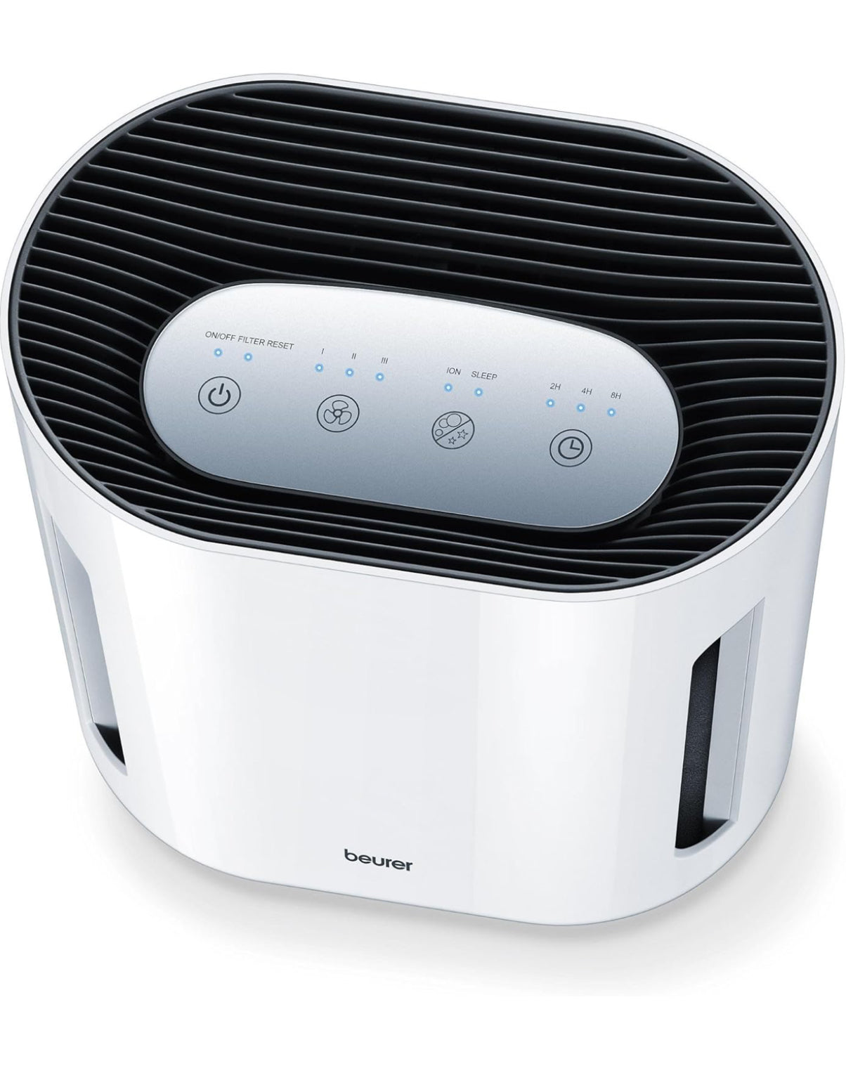 Beurer LR200 Air Purifier, Up to 15 m², Ventilation, 3 Filtrations, Ionic Function, Illuminated Display, Timer, Hepa Filter, 50 W, White - EPA 12 Filter - Medaid International