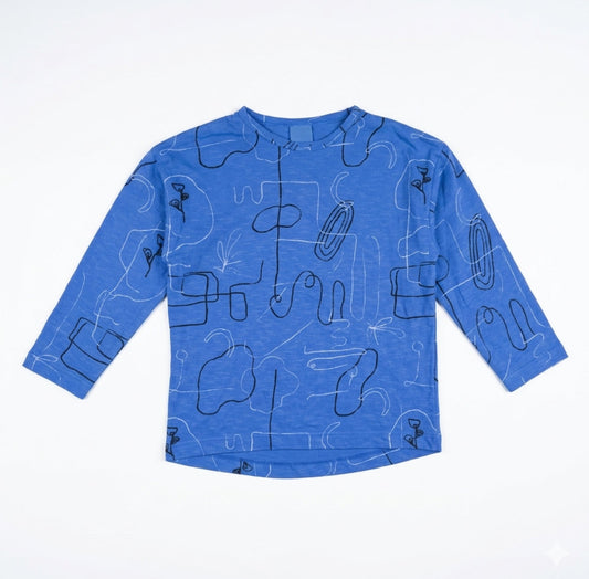 Zara Boy's Blue With Different Shapes  Long Sleeve  Blouse | Zara in Lebanon