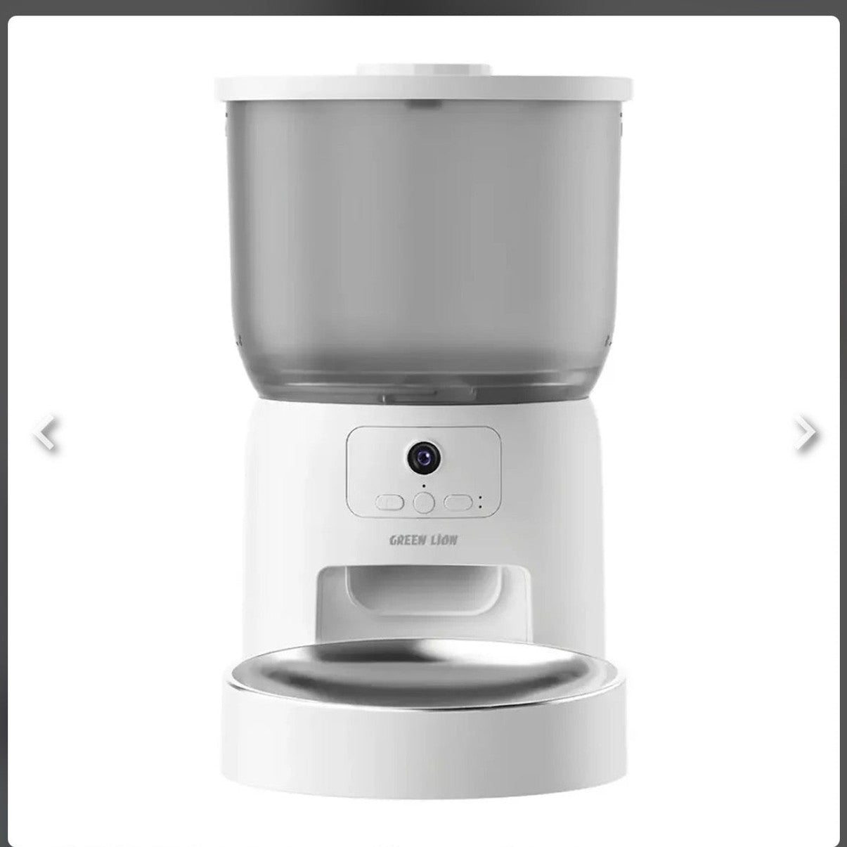 Green Lion Smart Pet Feeder with Stainless Steel Bowl - white
