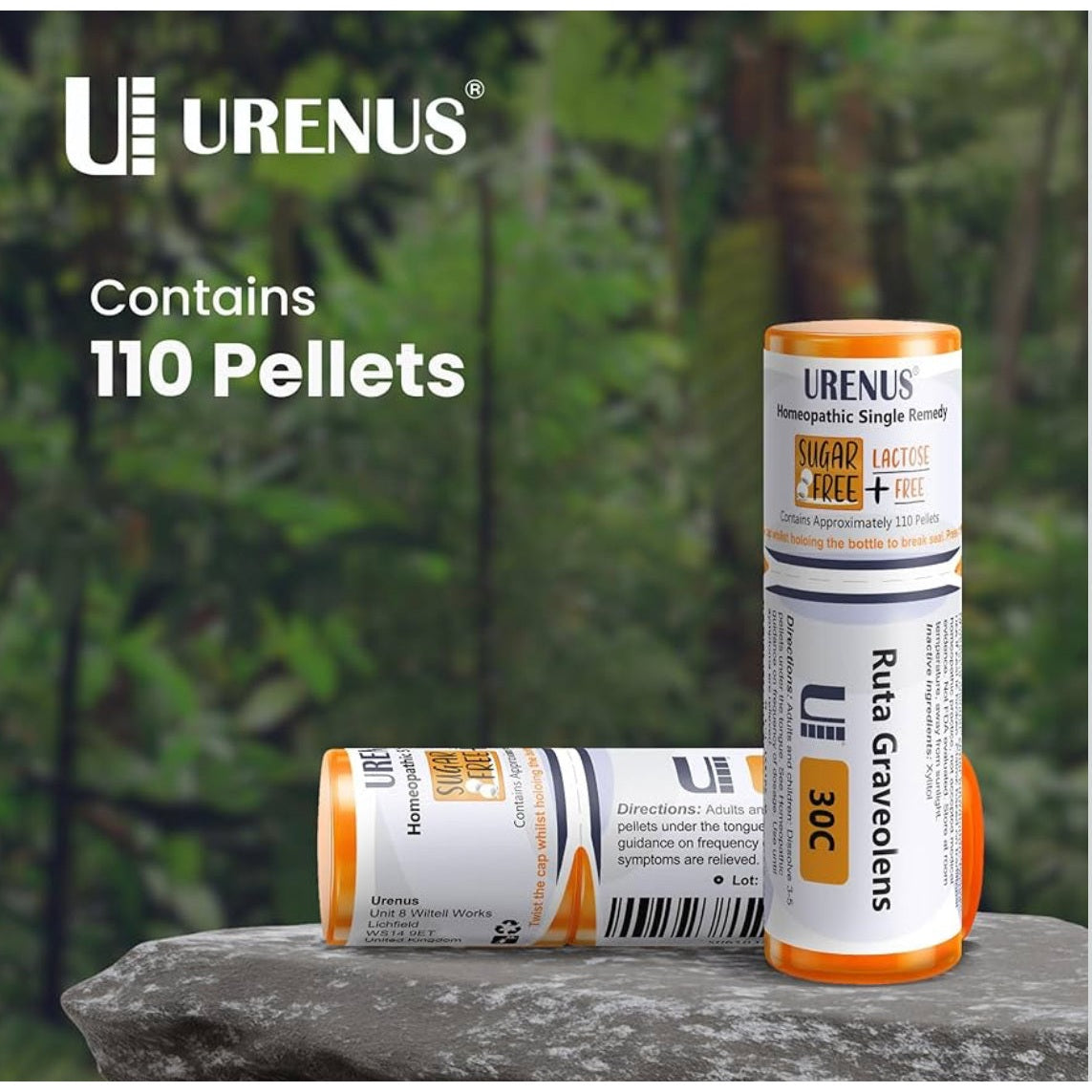 Ruta Graveolens 30C Sugar Free Lactose Free Homeopathic Remedy 110 Pellets, Urenus - Medaid International