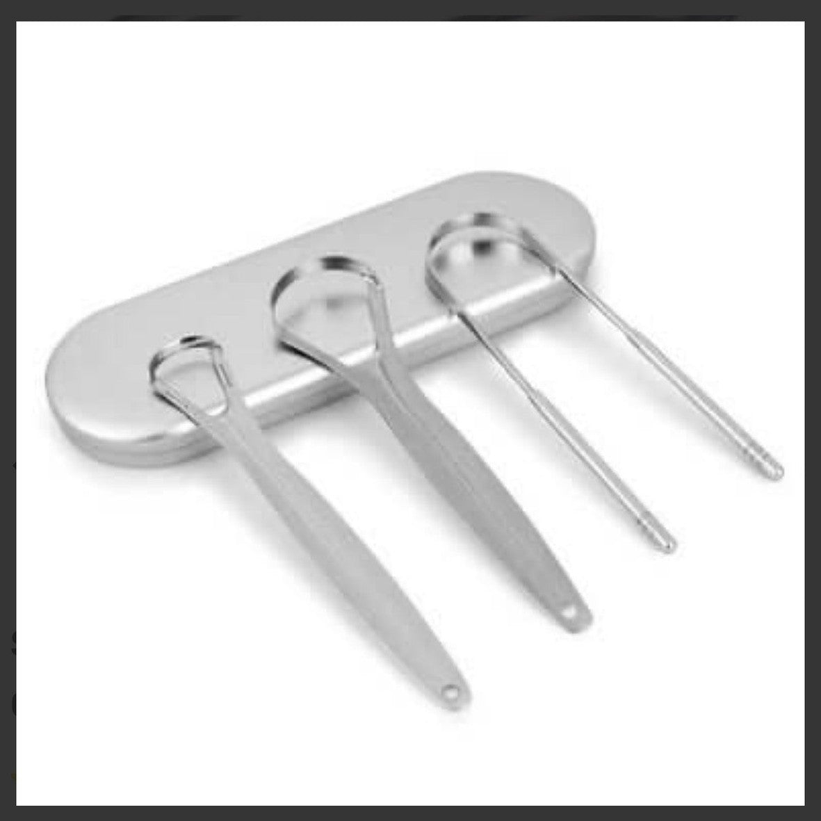 Stainless Steel Tongue Scraper Oral Cleaner Kit