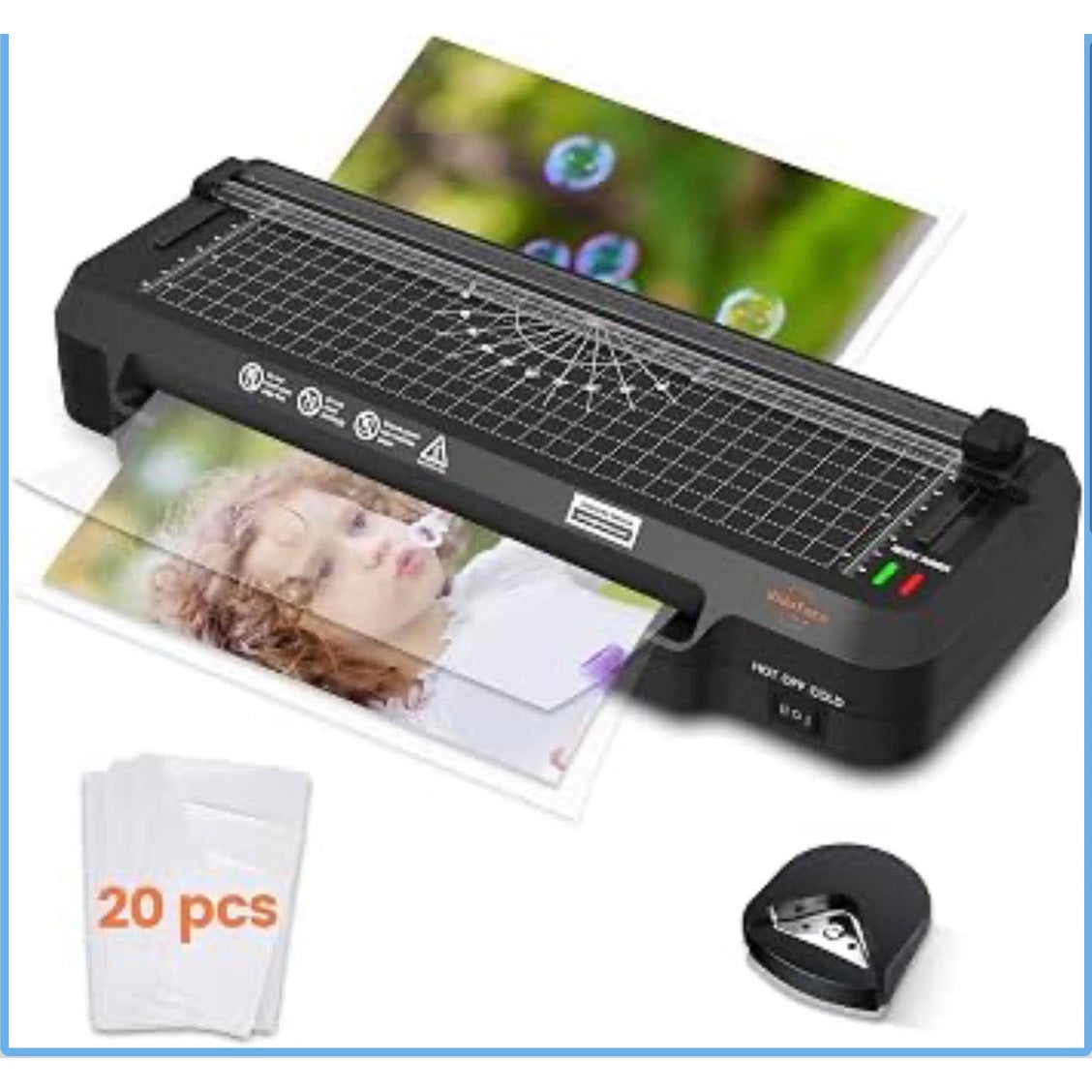 4-in-1 A4 Thermal Laminator Machine, Hot & Cold, with 20 Pouches
2-Min Quick Warm-Up, Bubble-Free Lamination, Built-In Cutter & Corner Rounder, For School, Home & Office