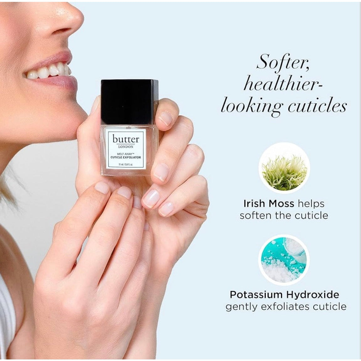 Butter LONDON Cuticle Remover Liquid, Melt Away - Cuticle Softener Oil Exfoliator Gently Removes Dry & Overgrown Skin - Nail Care for Clean & Healthy-Looking Nails, Home Manicure & Pedicure - 0.4 FL