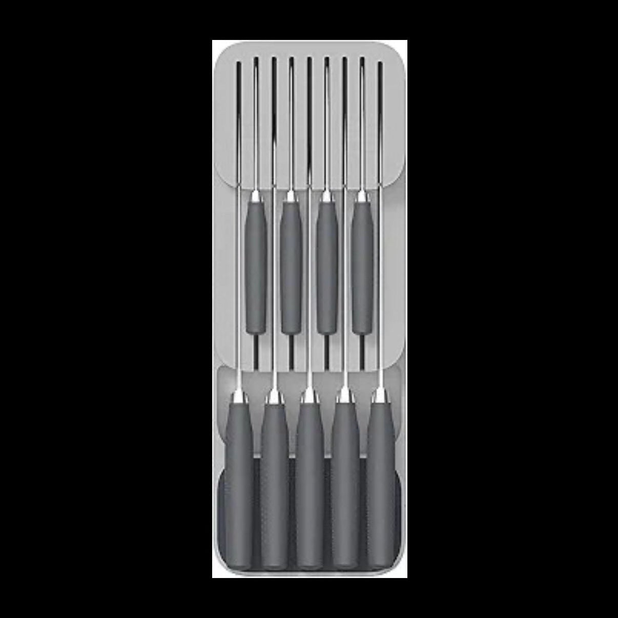 Store Kitchen Drawer Organizer Tray for Knives Knife Block, Gray - Medaid International