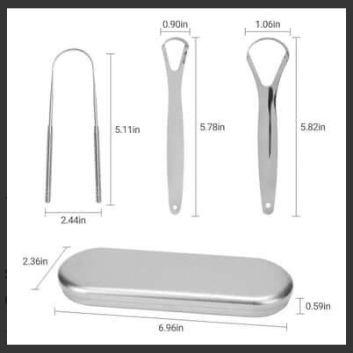 Stainless Steel Tongue Scraper Oral Cleaner Kit